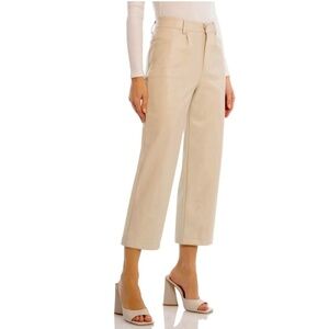 Avec Les Filles High-Rise Faux Leather Pants - Bone, Size Small, Like new